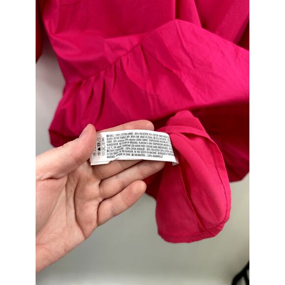 English Factory NWOT Long Sleeve V Ruffled Mini Dress Berry Size Large - Picture 8 of 10